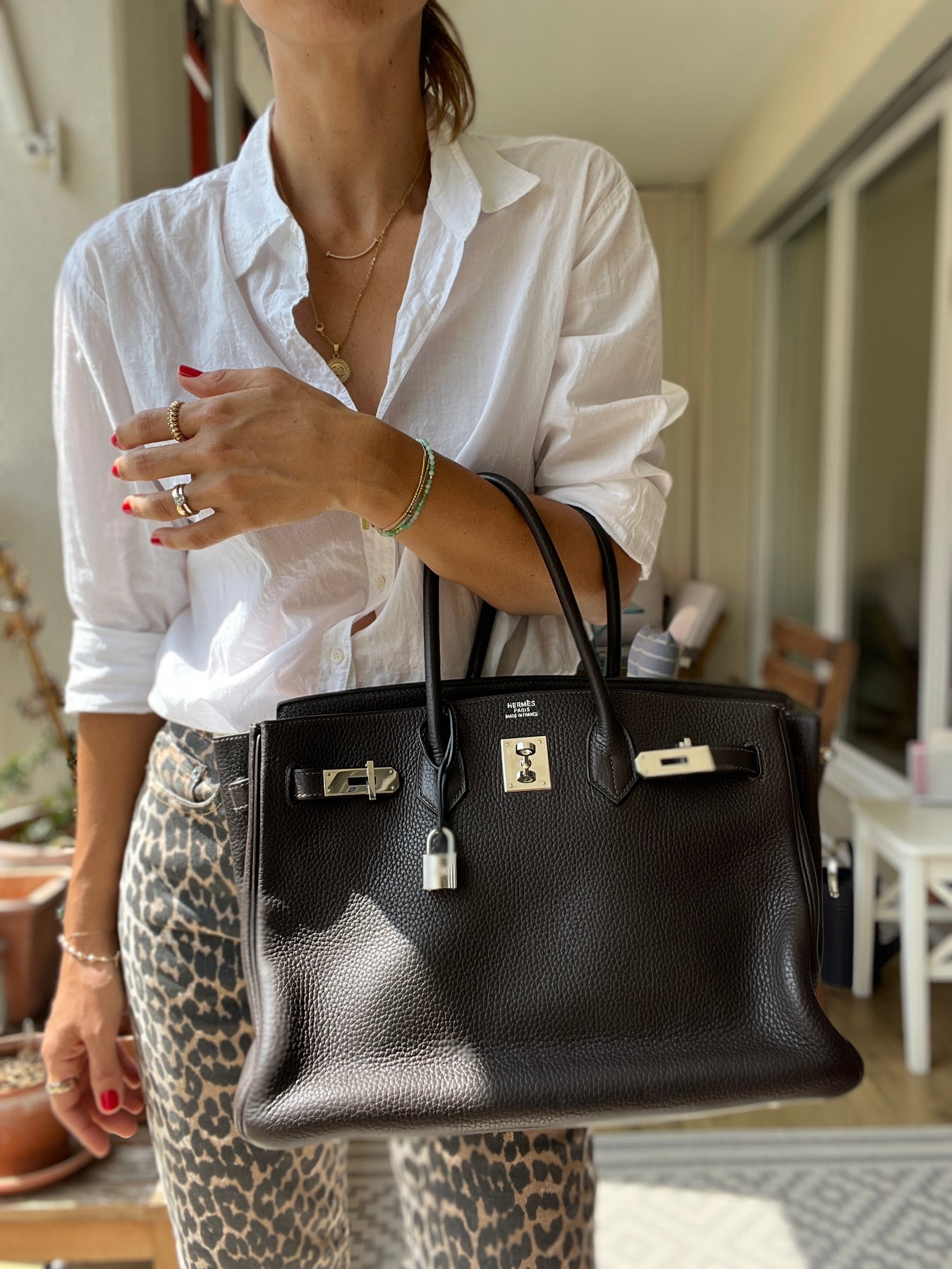 Hermes Birkin 35 Etoupe Taurillon Clemence GHW Handbag 2014