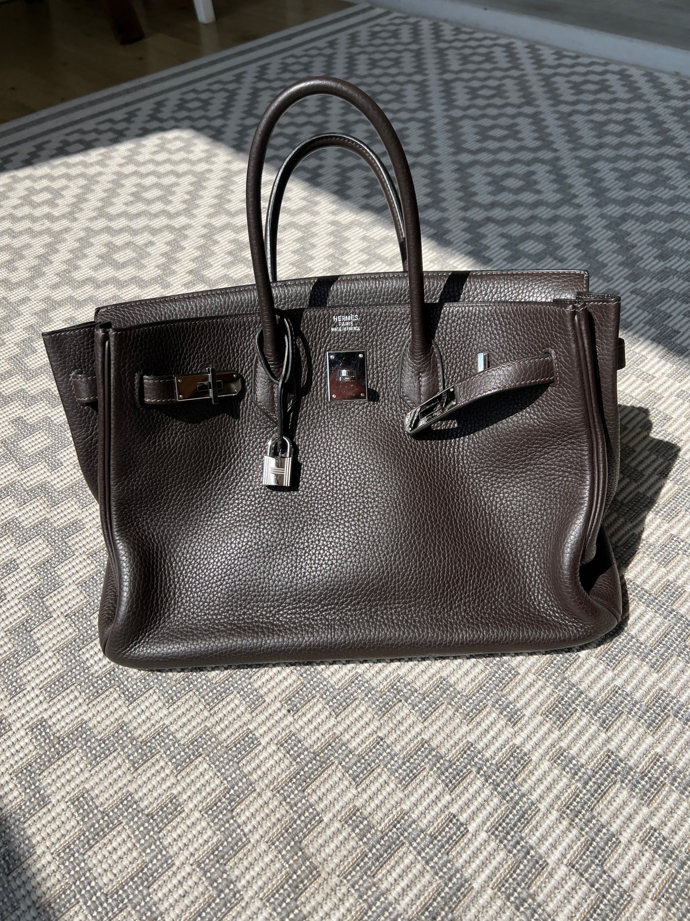 Hermes Birkin 35 Etoupe Taurillon Clemence GHW Handbag 2014