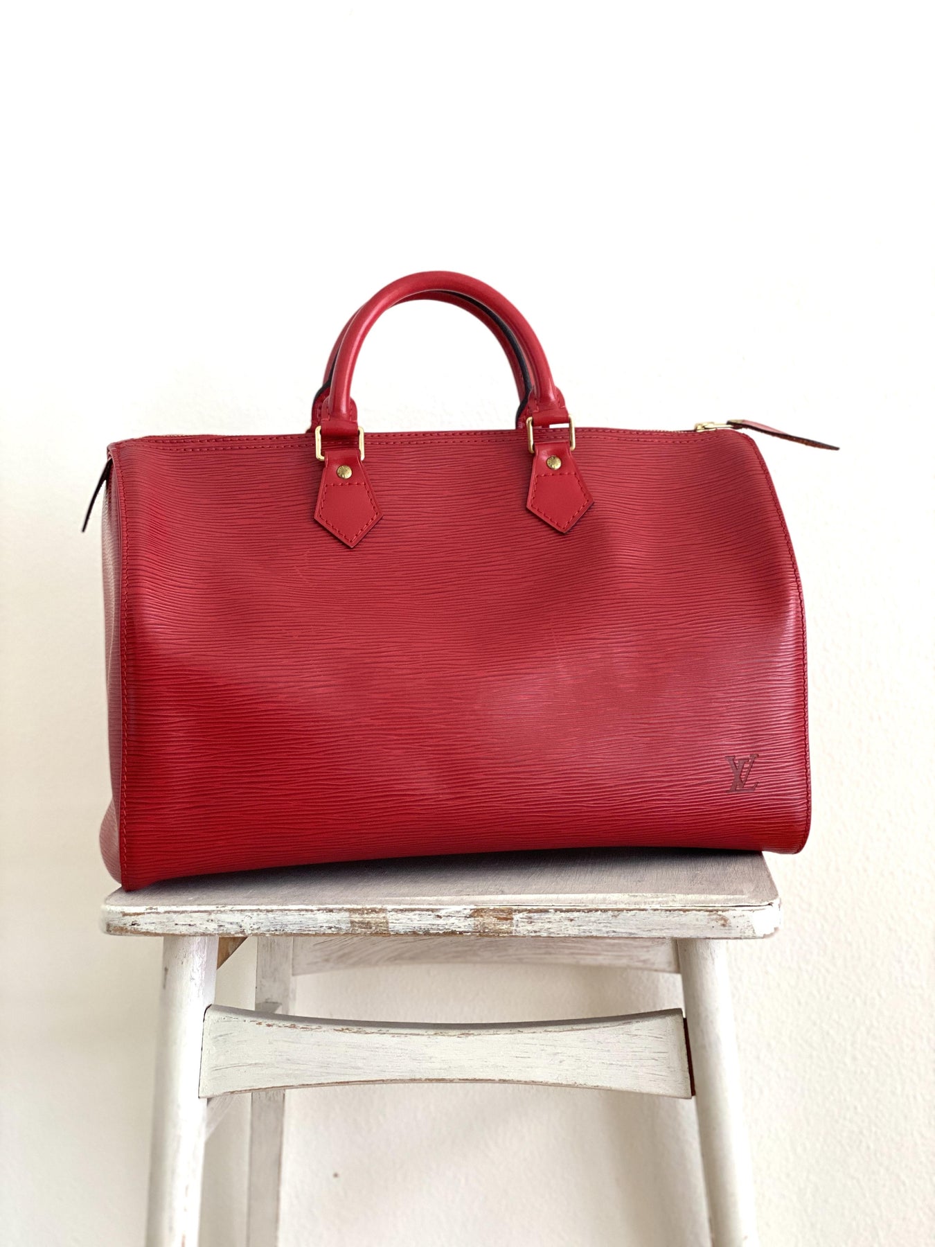 LOUIS VUITTON SPEEDY 40 RED EPI LEATHER – VINTAGE – PRELOVEDSTORY