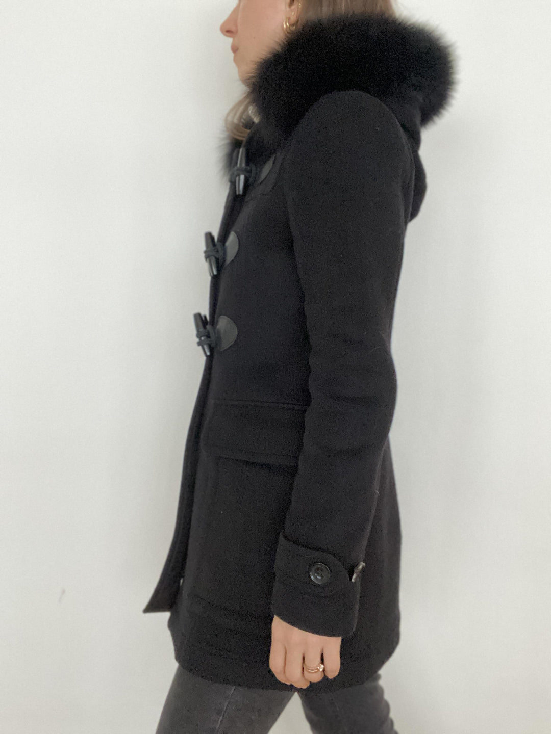 BURBERRY BLACKWELL Hooded Duffle Coat With Detachable Trim Size UK PRELOVEDSTORY