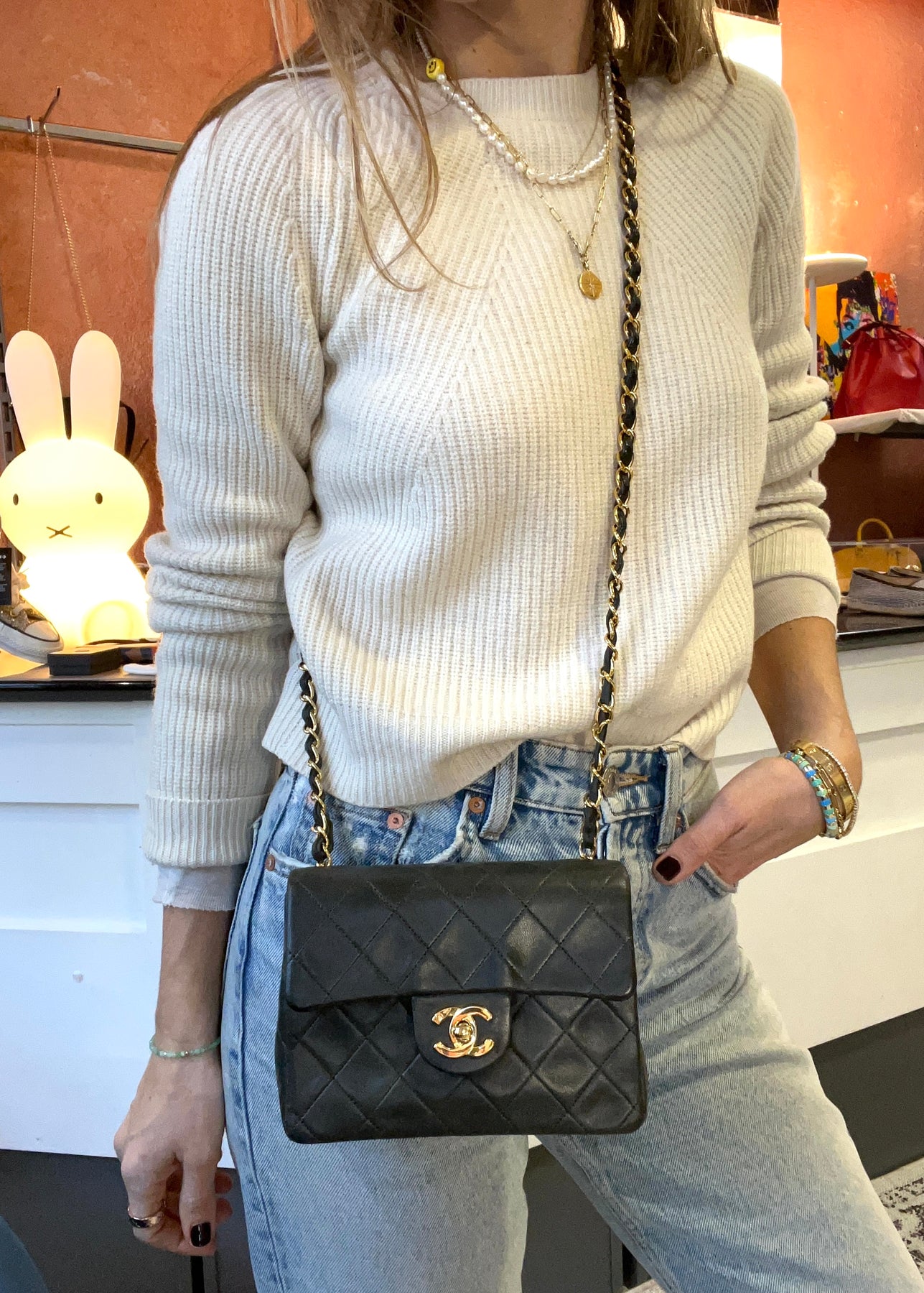 Chanel 1989-1991 Vintage Quilted Mini Flap Bag at 1stDibs