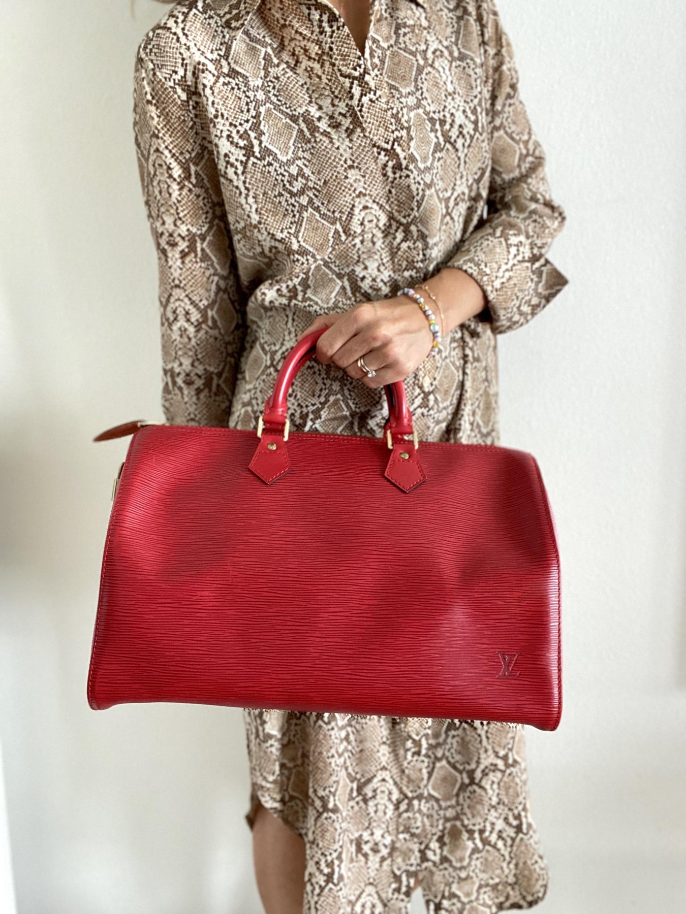 Auth Louis Vuitton Epi Speedy 40 M42987 Women's Boston Bag,Handbag  Castilian Red