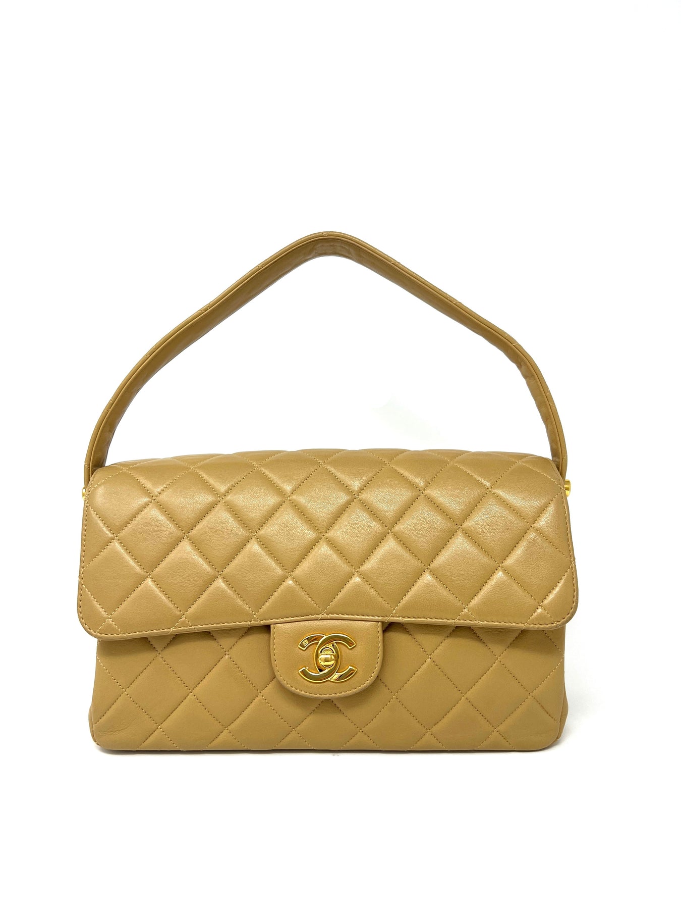 1996 Chanel Burnt Orange Quilted Lambskin Double Sided Small