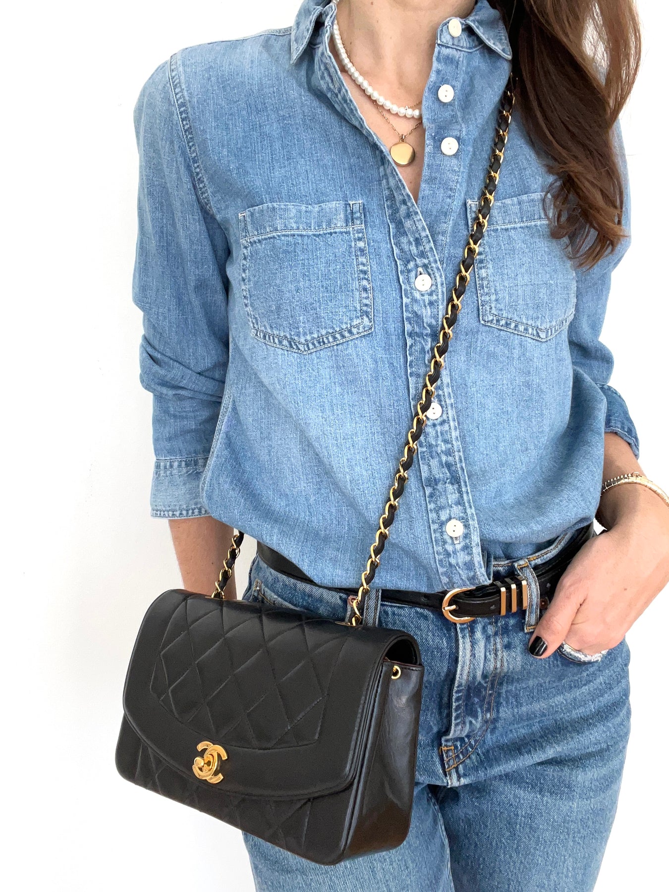 Vintage Chanel Small Diana Fringe Camera Bag Black Lambskin Gold Hardw –  Madison Avenue Couture