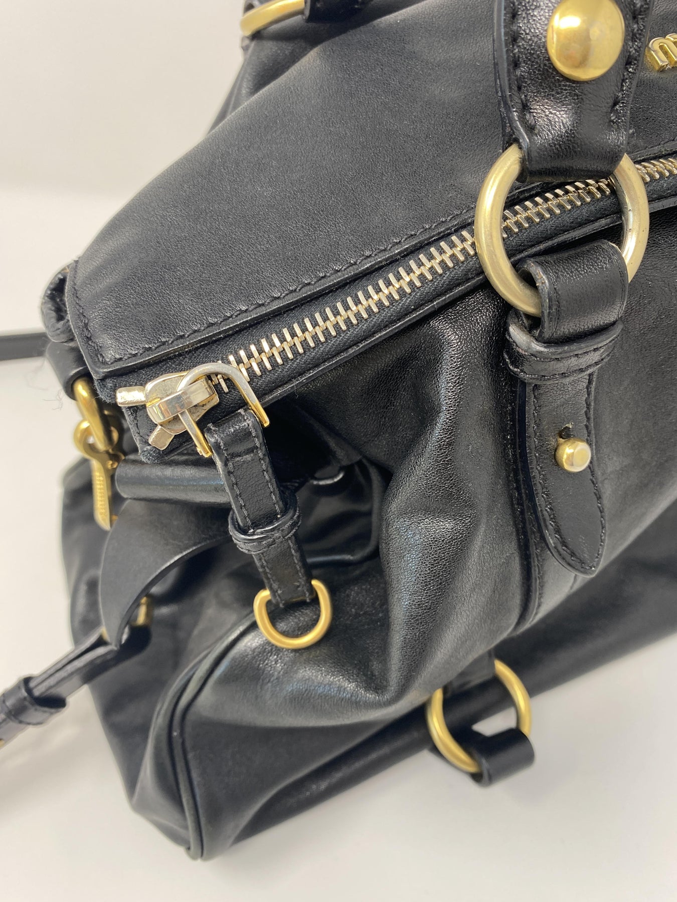 Miu Miu Vitello Lux Large Bow Bag