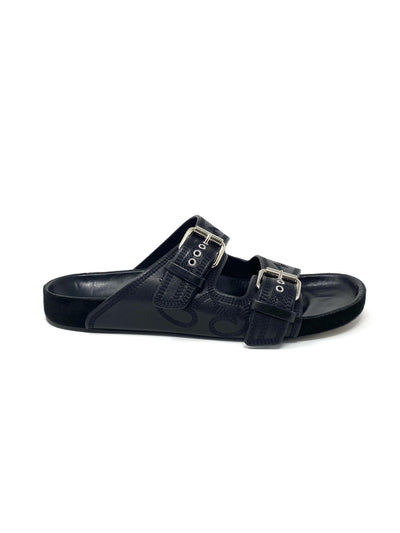 ISABEL_MARANT_LENNYO_SLIDES_SANDALS_BLACK_SILVER_LEATHER