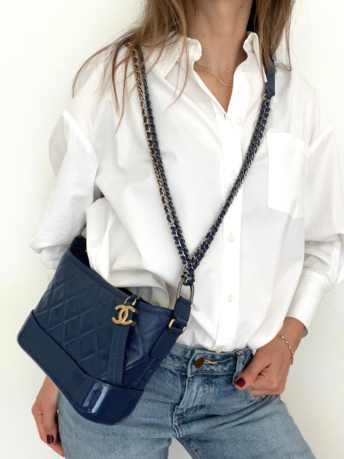 Chanel Small Navy Gabrielle Hobo Bag - RJL1333