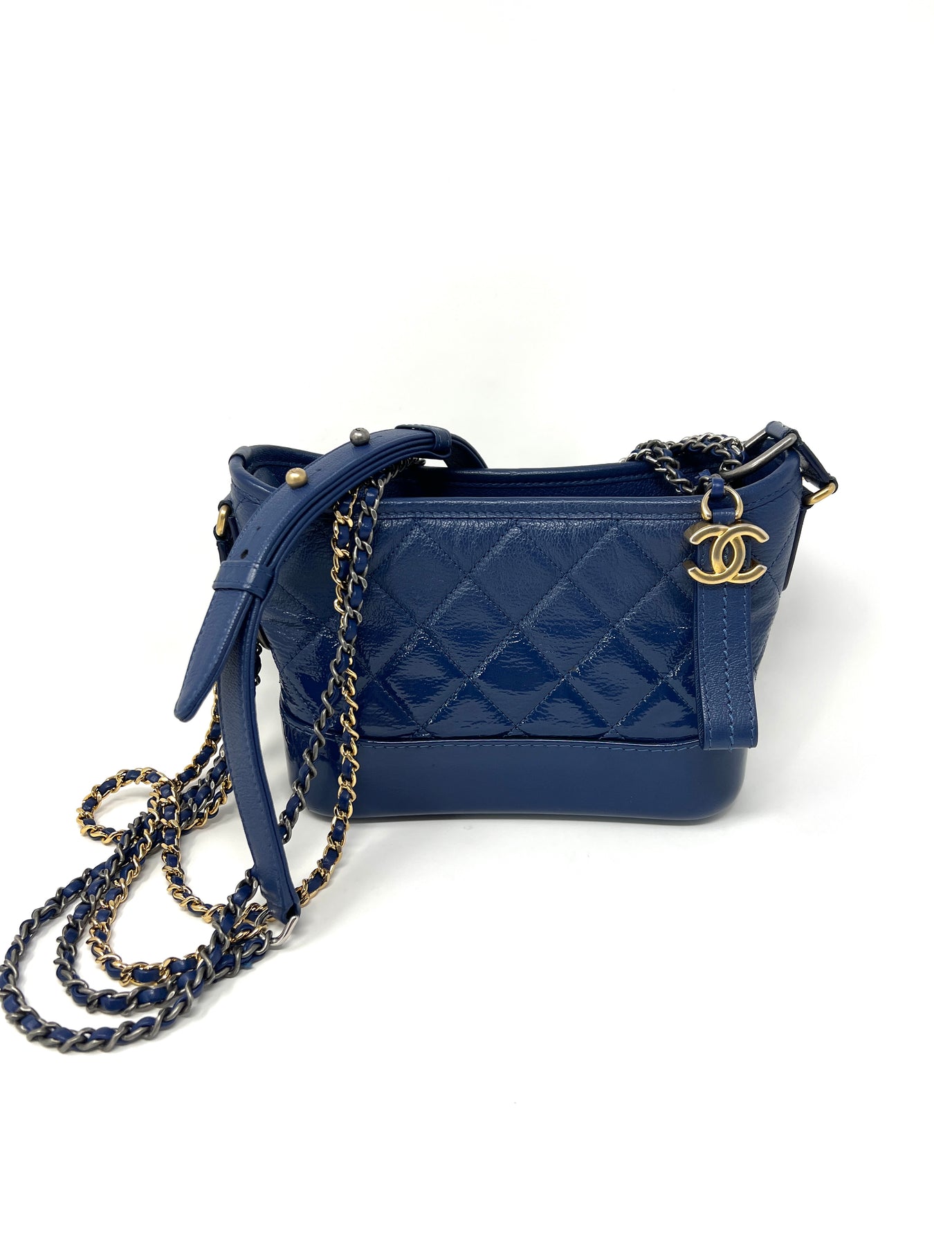 Chanel Gabrielle Small Hobo Bag Blue Black - NOBLEMARS