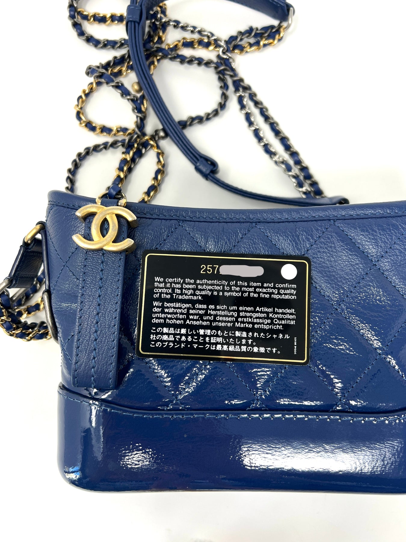 Chanel Gabrielle Small Hobo Bag Blue Black - NOBLEMARS