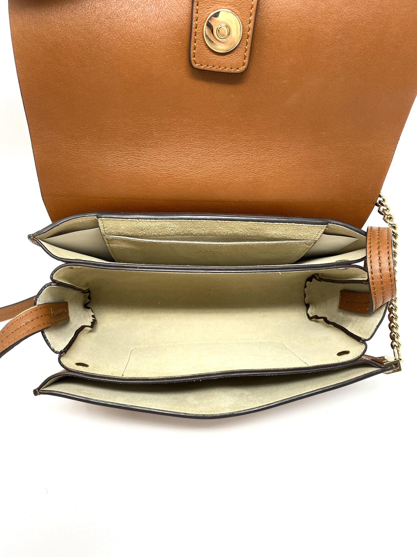 Chloé Faye small leather and suede shoulder bag in Tan