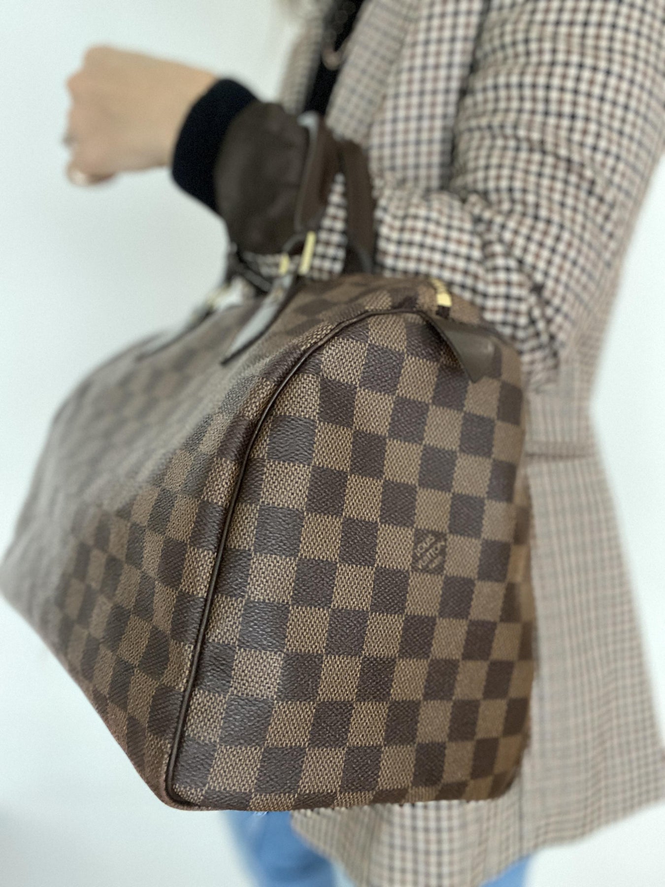 Louis Vuitton Damier Ebene Canvas Speedy 25 Bag